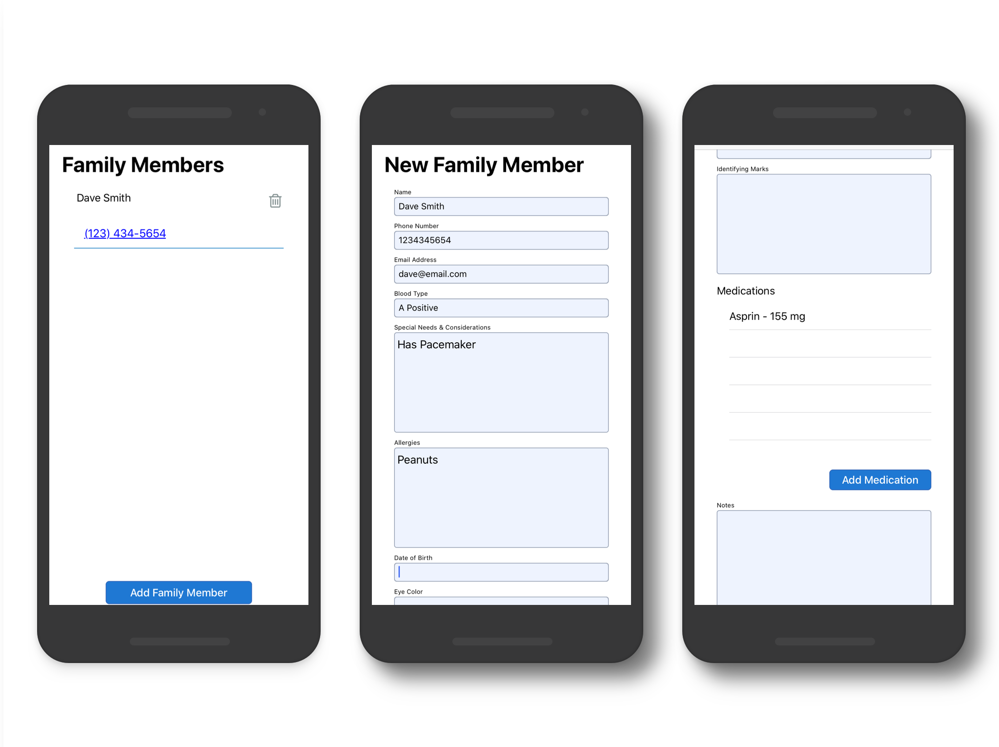 Make a family emergency plan in the app